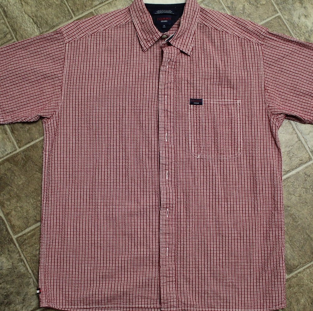 Vintage Tommy Jeans Mens Button-Up Shirt M